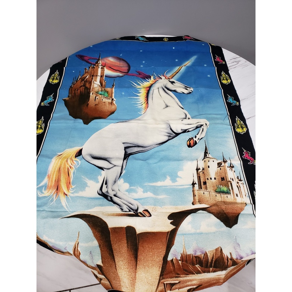 Vintage‎ Space Tapestry Psychedelic Unicorn Stoner Decor Hippie Celestial 70s